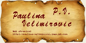 Paulina Velimirović vizit kartica